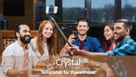 Presentation with people mobile technology - Beautiful slides featuring smartphone selfie stick at restaurant backdrop and a  colored foreground