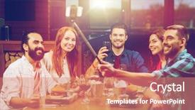  Presentation with nuclear technology - Beautiful theme featuring smartphone selfie stick at restaurant backdrop and a  colored foreground