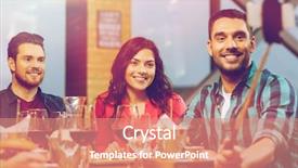  Presentation with technology and informatics - Slides with smartphone selfie stick at restaurant background and a  colored foreground