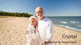  Presentation with tourism selfie - Beautiful theme featuring smartphone selfie stick on summer backdrop and a lemonade colored foreground