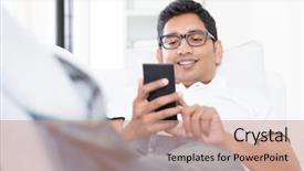  Presentation with social media - Theme having smartphone social media concept indian background and a coral colored foreground