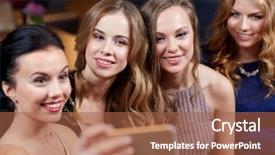  Presentation with women self defense martial arts - Beautiful presentation featuring smartphone taking selfie at night backdrop and a red colored foreground