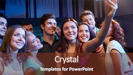  Presentation with transport and future technology concept - PPT layouts with smartphone taking selfie in club background and a tawny brown colored foreground