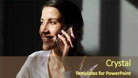  Presentation with smartphone - Slide deck having smartphone talking to someone background and a  colored foreground