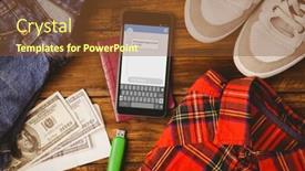  Presentation with adventure - Beautiful PPT theme featuring smartphone text messaging against differents objects using for adventure backdrop and a tawny brown colored foreground