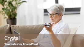  Presentation with recorder - Presentation design enhanced with smartphone using voice command background and a violet colored foreground