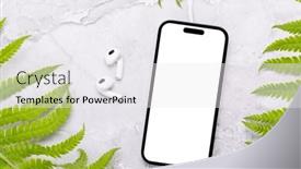  Presentation with nature design - Presentation design featuring smartphone-with-blank-screen background and a white colored foreground