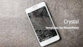  Presentation with crash - Slide set with smartphone with broken screen background and a gray colored foreground