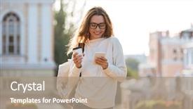  Presentation with outdoor clothes for outdoor activity - Cool new theme with smartphone with cup of cofee backdrop and a coral colored foreground