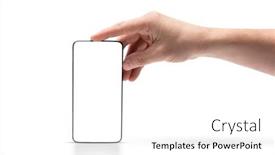 Presentation with smartphone - Beautiful slide deck featuring smartphone-with-empty-screen-standing backdrop and a white colored foreground