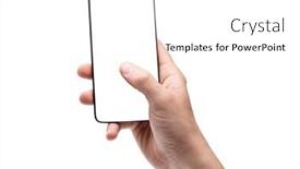  Presentation with smartphone - Colorful presentation enhanced with smartphone-with-empty-screen-standing backdrop and a white colored foreground