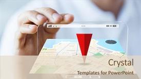  Presentation with gps - Slides having smartphone with gps navigator map background and a lemonade colored foreground