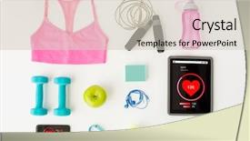  Presentation with heart rate - Amazing PPT layouts having smartphone with heart rate backdrop and a soft green colored foreground