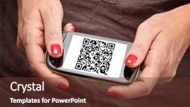  Presentation with code - PPT layouts with smartphone with qr code background and a tawny brown colored foreground