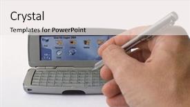  Presentation with smartphone - PPT layouts featuring smartphone background and a sky blue colored foreground