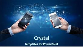  Presentation with data structure - PPT layouts featuring smartphones and sharing business data background and a ocean colored foreground