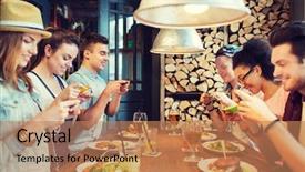  Presentation with internet addiction - Amazing slide set having smartphones taking picture of food backdrop and a coral colored foreground