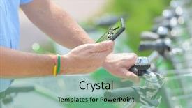  Presentation with sharing - Audience pleasing slide set consisting of smartstation - man is using smart phone backdrop and a seafoam green colored foreground