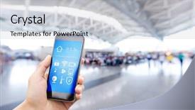  Presentation with smart home - PPT layouts featuring smartstation - smart phone with smart home background and a light gray colored foreground