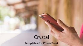  Presentation with black woman at gas station - Cool new PPT theme with smartstation - woman using a cellphone backdrop and a  colored foreground