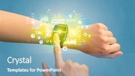  Presentation with medical journal - Audience pleasing PPT layouts consisting of smartwatch and health medical backdrop and a teal colored foreground