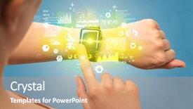  Presentation with medical journal - Amazing slides having smartwatch and health medical backdrop and a coral colored foreground