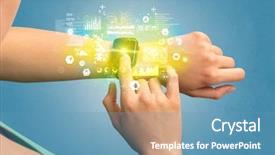  Presentation with medical journal - Beautiful slides featuring smartwatch and health medical backdrop and a  colored foreground