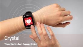  Presentation with heart rate - Slide deck having smartwatch and with heart rate background and a  colored foreground