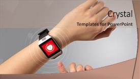  Presentation with heart rate - PPT theme having smartwatch and with heart rate background and a  colored foreground