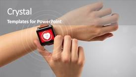  Presentation with heart rate - Slide set with smartwatch and with heart rate background and a  colored foreground