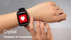  Presentation with heart rate - Amazing PPT theme having smartwatch and with heart rate backdrop and a  colored foreground