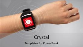  Presentation with heart rate - Presentation theme with smartwatch and with heart rate background and a  colored foreground