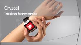  Presentation with heart rate - Theme with smartwatch and with heart rate background and a gray colored foreground