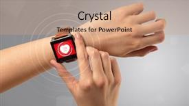  Presentation with heart rate - Beautiful slides featuring smartwatch and with heart rate backdrop and a coral colored foreground