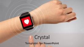  Presentation with heart rate - Slides featuring smartwatch and with heart rate background and a coral colored foreground