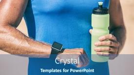  Presentation with wearable - Presentation enhanced with smartwatch-runner-man-drinking-water background and a ocean colored foreground