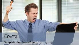  Presentation with angry - PPT layouts featuring smash - angry businessman background and a seafoam green colored foreground