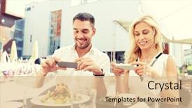  Presentation with food technology - Cool new presentation with smatphone taking picture of food backdrop and a lemonade colored foreground