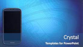  Presentation with binary blue - Audience pleasing PPT theme consisting of smatrphone and blue technology background backdrop and a teal colored foreground