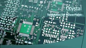  Presentation with components - Amazing presentation having smd - close-up image of green board backdrop and a ocean colored foreground