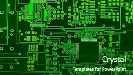 Presentation with green technology - PPT layouts featuring smd - close-up image of green board background and a forest green colored foreground