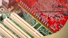  Presentation with computer motherboard - Audience pleasing presentation theme consisting of smd - pluging computer card to motherboard backdrop and a red colored foreground