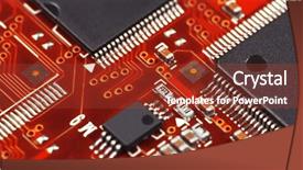  Presentation with electronic components - Amazing theme having smd - red electronic board with components backdrop and a tawny brown colored foreground