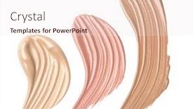  Presentation with foundation - Slide set with smears-of-foundation-for-face background and a sky blue colored foreground