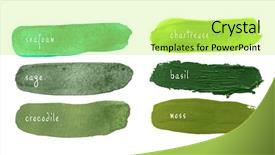  Presentation with green color - PPT layouts with smears of green color palette background and a yellow colored foreground