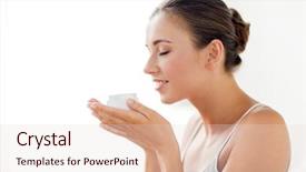  Presentation with beauty cosmetics - Slide set consisting of smell - beauty cosmetics skin care background and a lemonade colored foreground