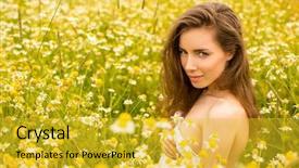  Presentation with smell - Beautiful slide set featuring smell of daisy sweet girl backdrop and a yellow colored foreground