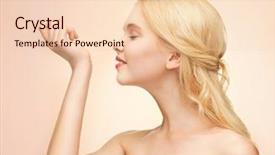  Presentation with perfume planner - Colorful PPT theme enhanced with smelling perfume on her hand backdrop and a lemonade colored foreground