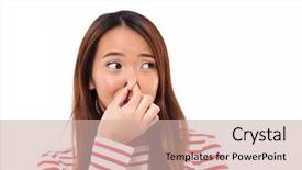  Presentation with asian literature - PPT layouts with smelly - portrait of a young disgusted background and a soft green colored foreground