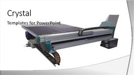  Presentation with machine - Beautiful slide deck featuring smelter - machine for cutting monolithic glass backdrop and a  colored foreground